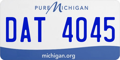 MI license plate DAT4045