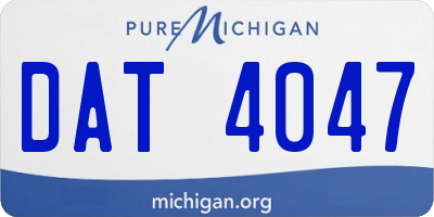 MI license plate DAT4047