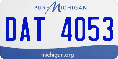 MI license plate DAT4053