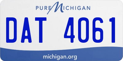 MI license plate DAT4061
