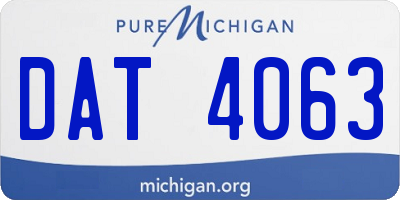 MI license plate DAT4063