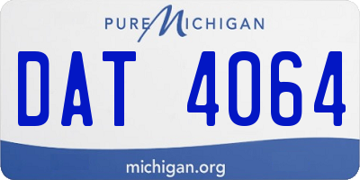 MI license plate DAT4064