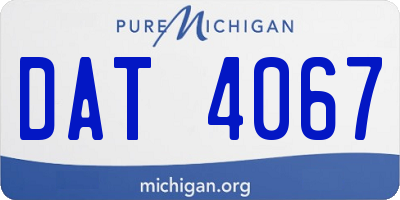 MI license plate DAT4067