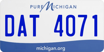 MI license plate DAT4071