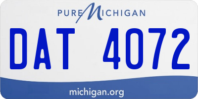 MI license plate DAT4072