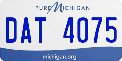 MI license plate DAT4075