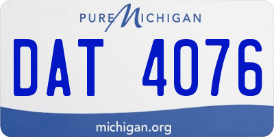 MI license plate DAT4076
