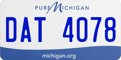 MI license plate DAT4078