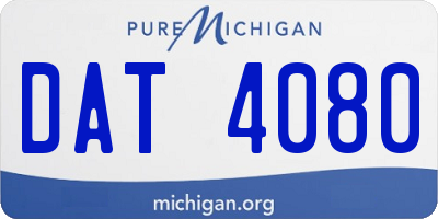 MI license plate DAT4080