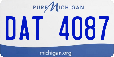 MI license plate DAT4087