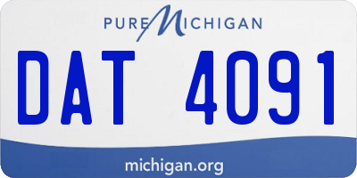 MI license plate DAT4091