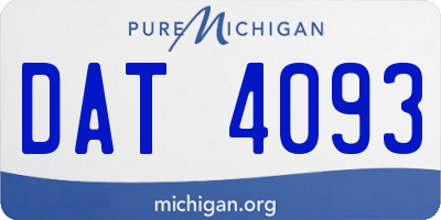 MI license plate DAT4093