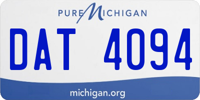 MI license plate DAT4094