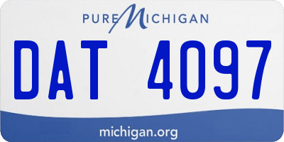 MI license plate DAT4097