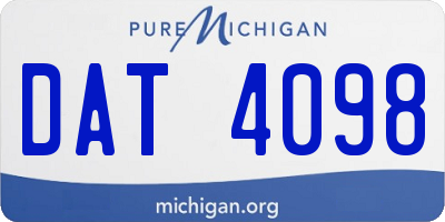 MI license plate DAT4098