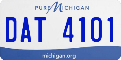 MI license plate DAT4101