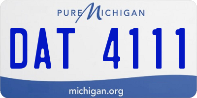 MI license plate DAT4111