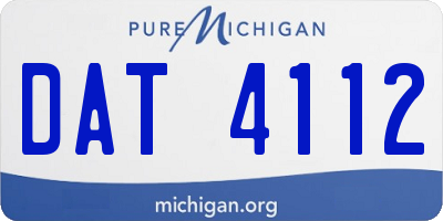 MI license plate DAT4112