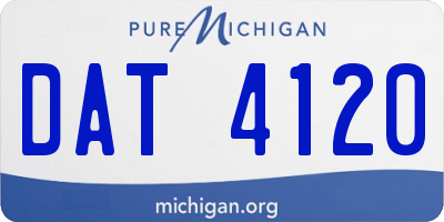 MI license plate DAT4120
