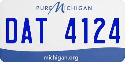 MI license plate DAT4124