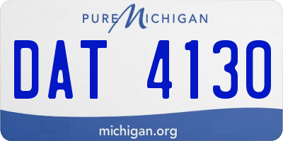 MI license plate DAT4130