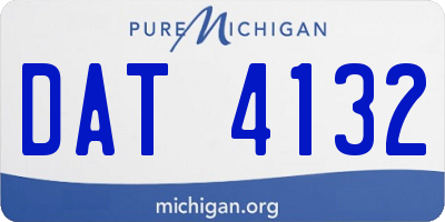 MI license plate DAT4132