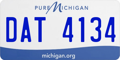 MI license plate DAT4134