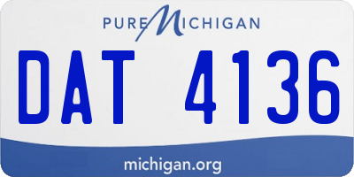 MI license plate DAT4136