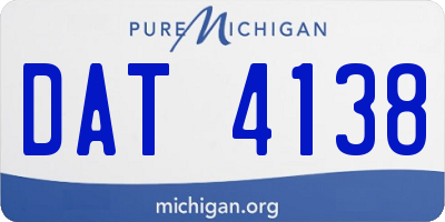 MI license plate DAT4138