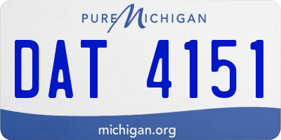 MI license plate DAT4151