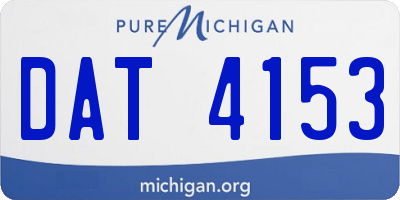 MI license plate DAT4153