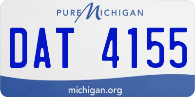 MI license plate DAT4155