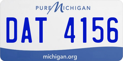 MI license plate DAT4156