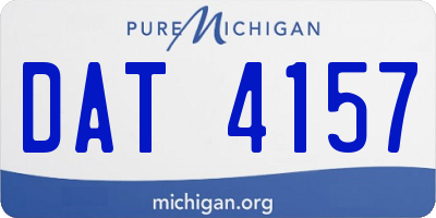 MI license plate DAT4157