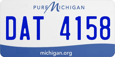 MI license plate DAT4158