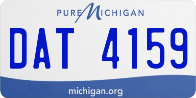 MI license plate DAT4159