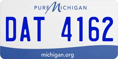MI license plate DAT4162