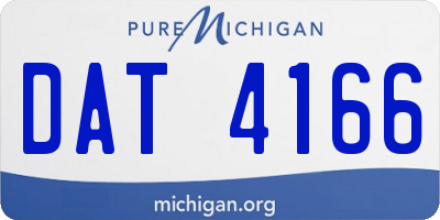 MI license plate DAT4166