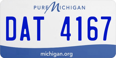 MI license plate DAT4167