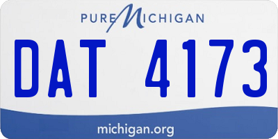 MI license plate DAT4173