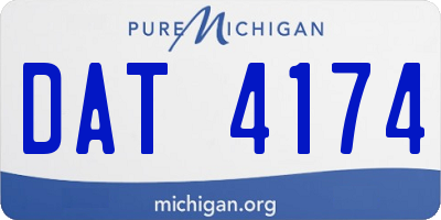 MI license plate DAT4174