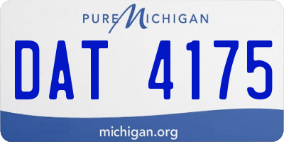 MI license plate DAT4175
