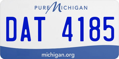 MI license plate DAT4185