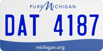 MI license plate DAT4187