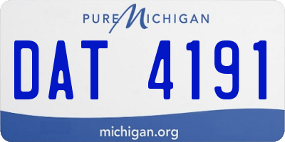 MI license plate DAT4191