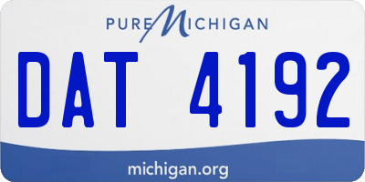 MI license plate DAT4192