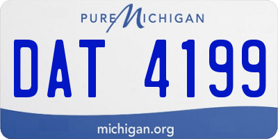 MI license plate DAT4199