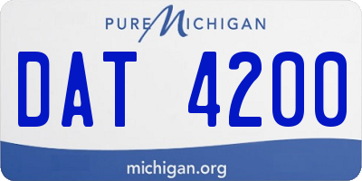 MI license plate DAT4200
