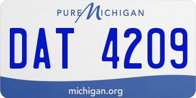 MI license plate DAT4209