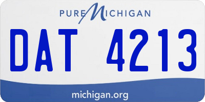 MI license plate DAT4213